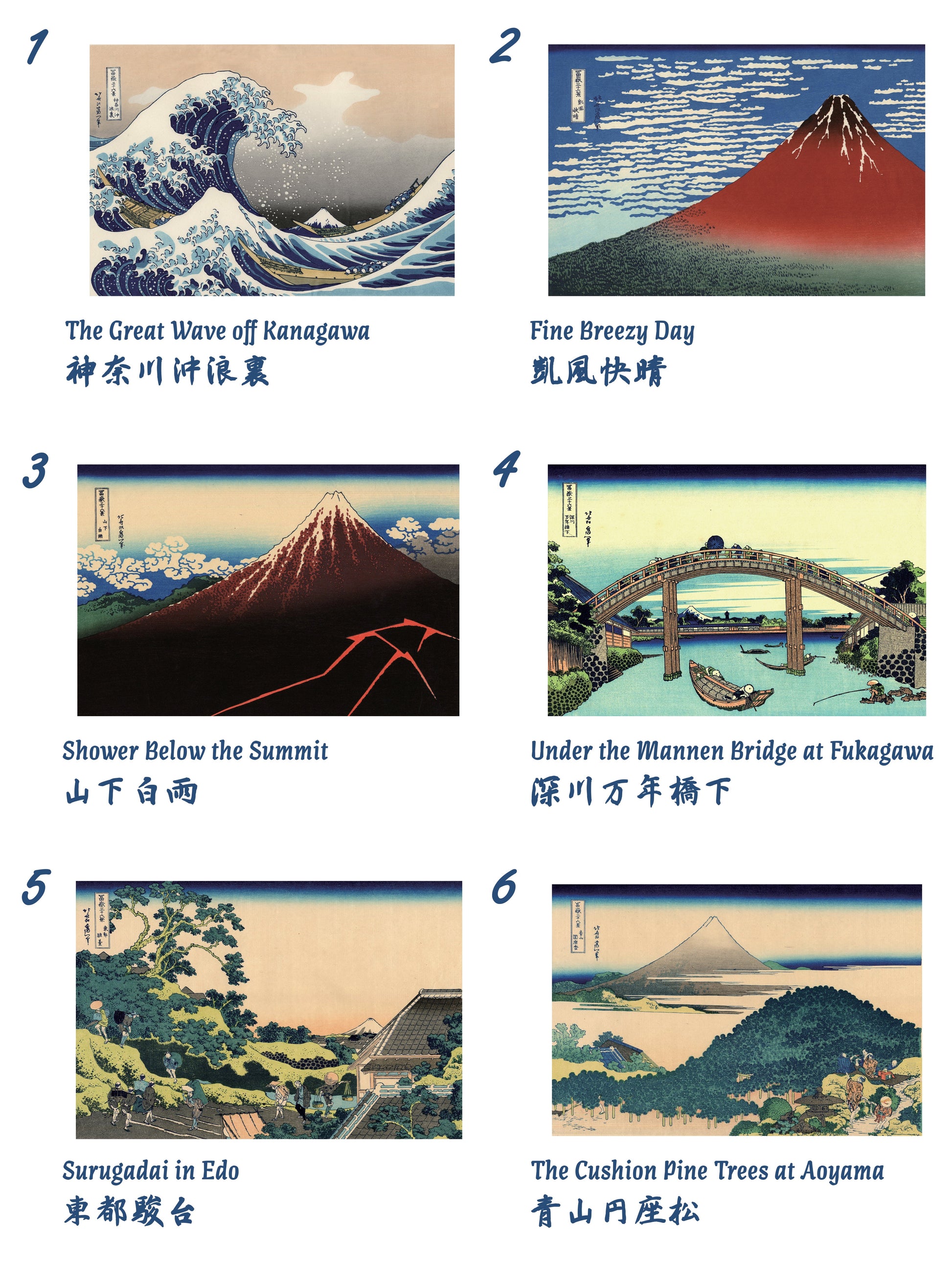Thirty-six Views of Mount Fuji by Hokusai — Handmade Puzzle Healing Voyage