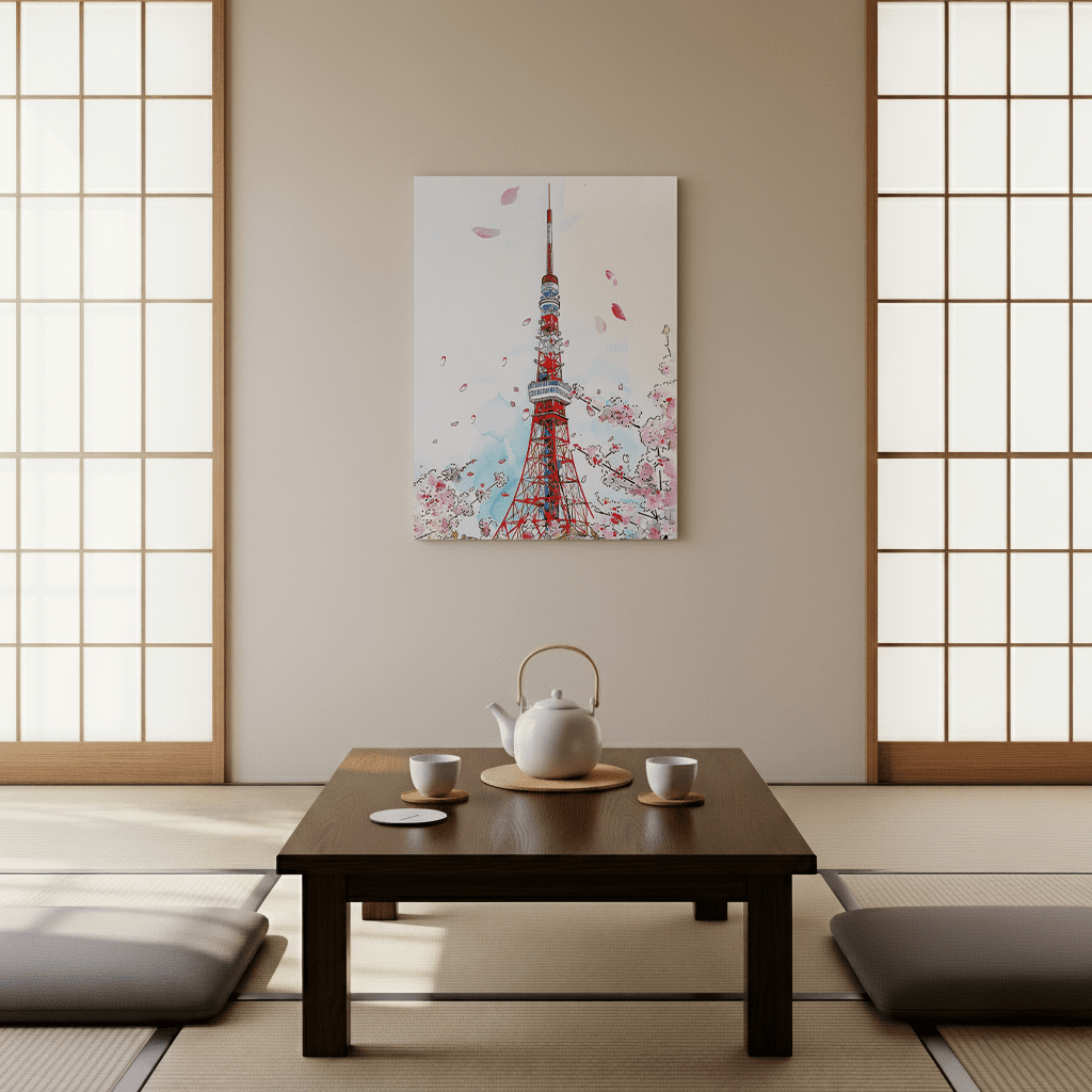 Tokyo Tower Canvas Art Healing Voyage