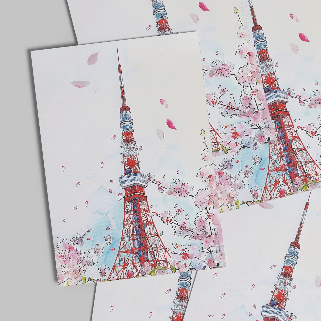 Tokyo Tower Postcard Healing Voyage