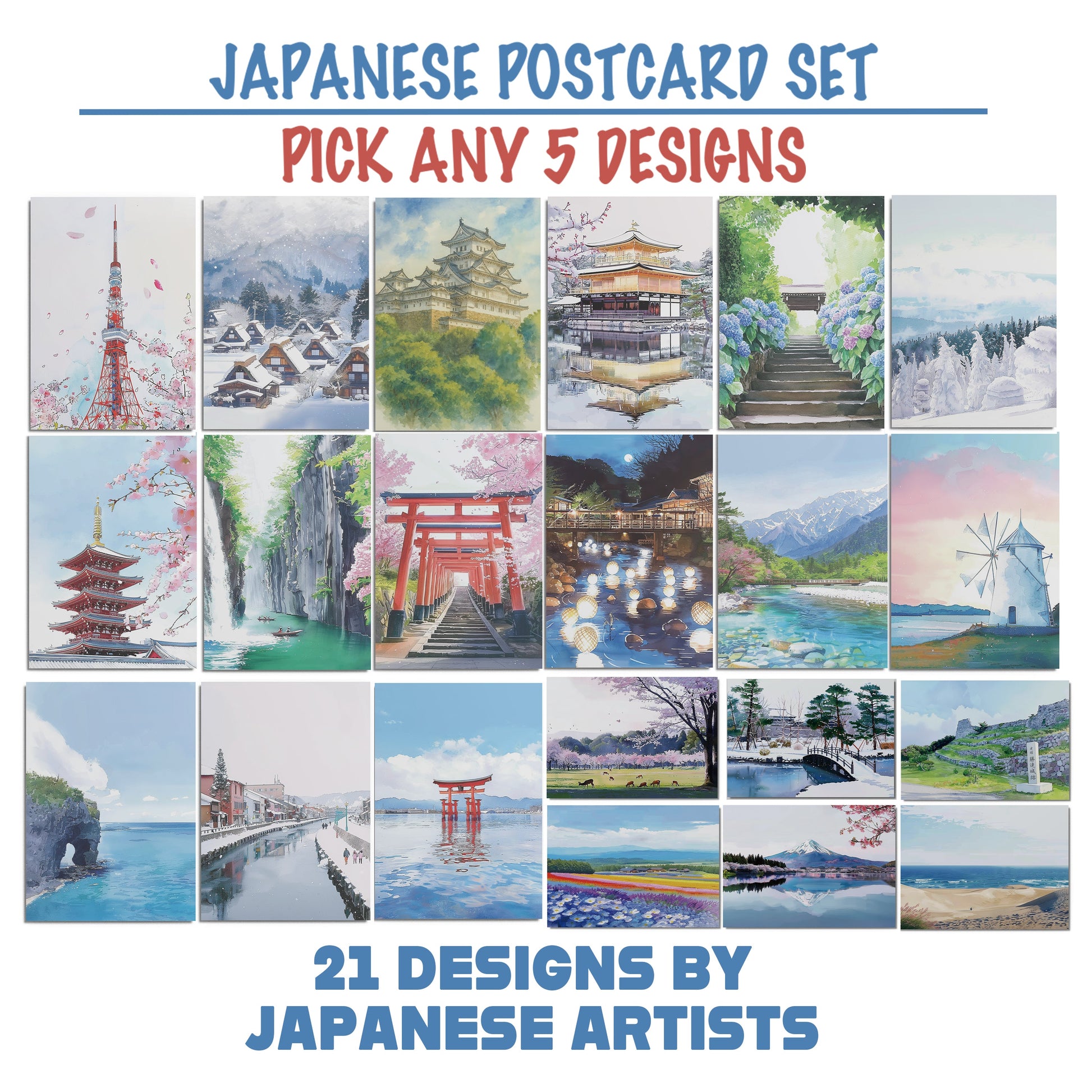 Japan Scenic Postcard — Set of 5 Healing Voyage