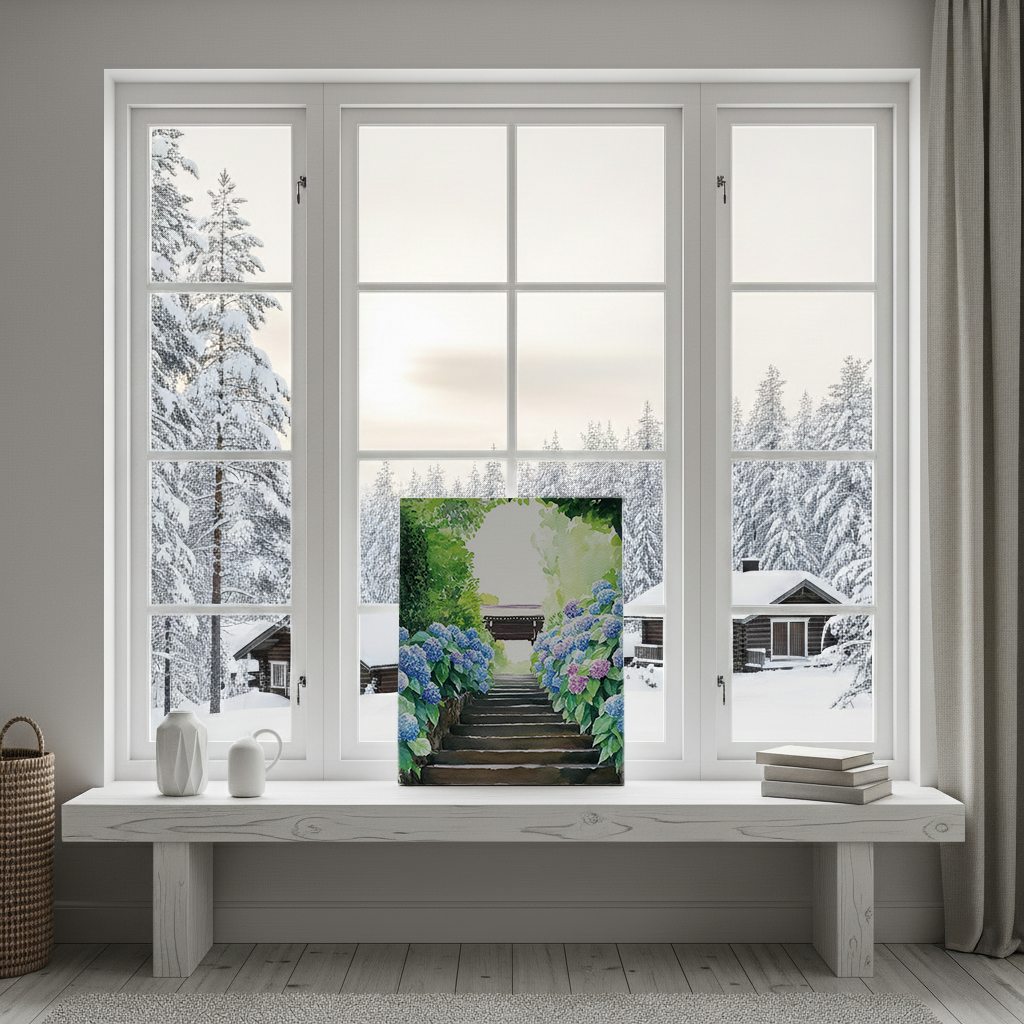 Meigetsu-in Canvas Art — Kamakura Healing Voyage