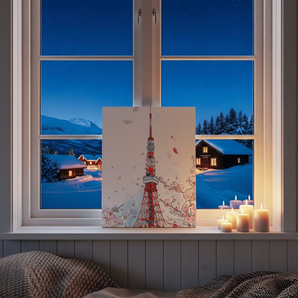 Tokyo Tower Canvas Art Healing Voyage
