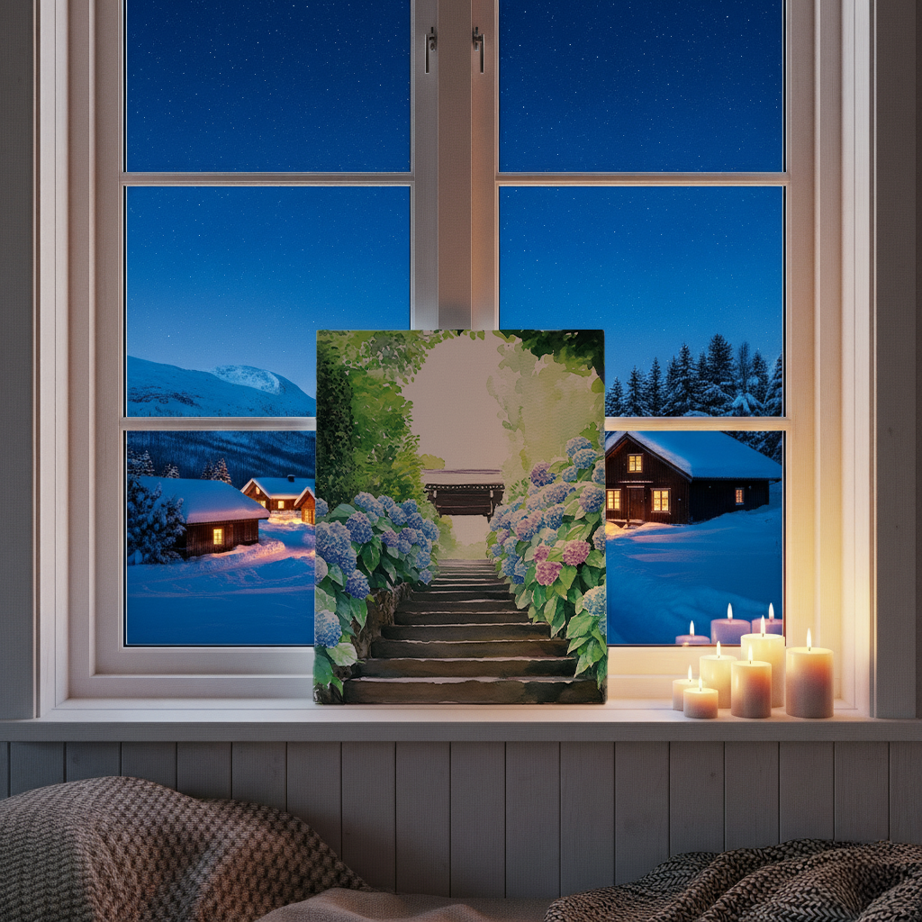 Meigetsu-in Canvas Art — Kamakura Healing Voyage