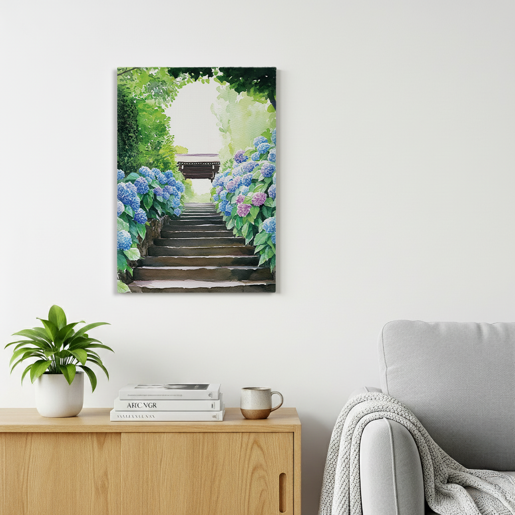 Meigetsu-in Canvas Art — Kamakura Healing Voyage