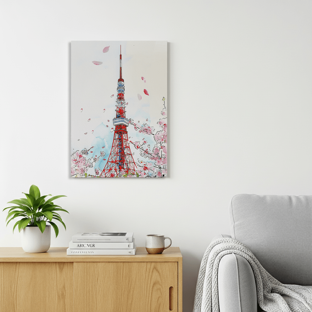 Tokyo Tower Canvas Art Healing Voyage