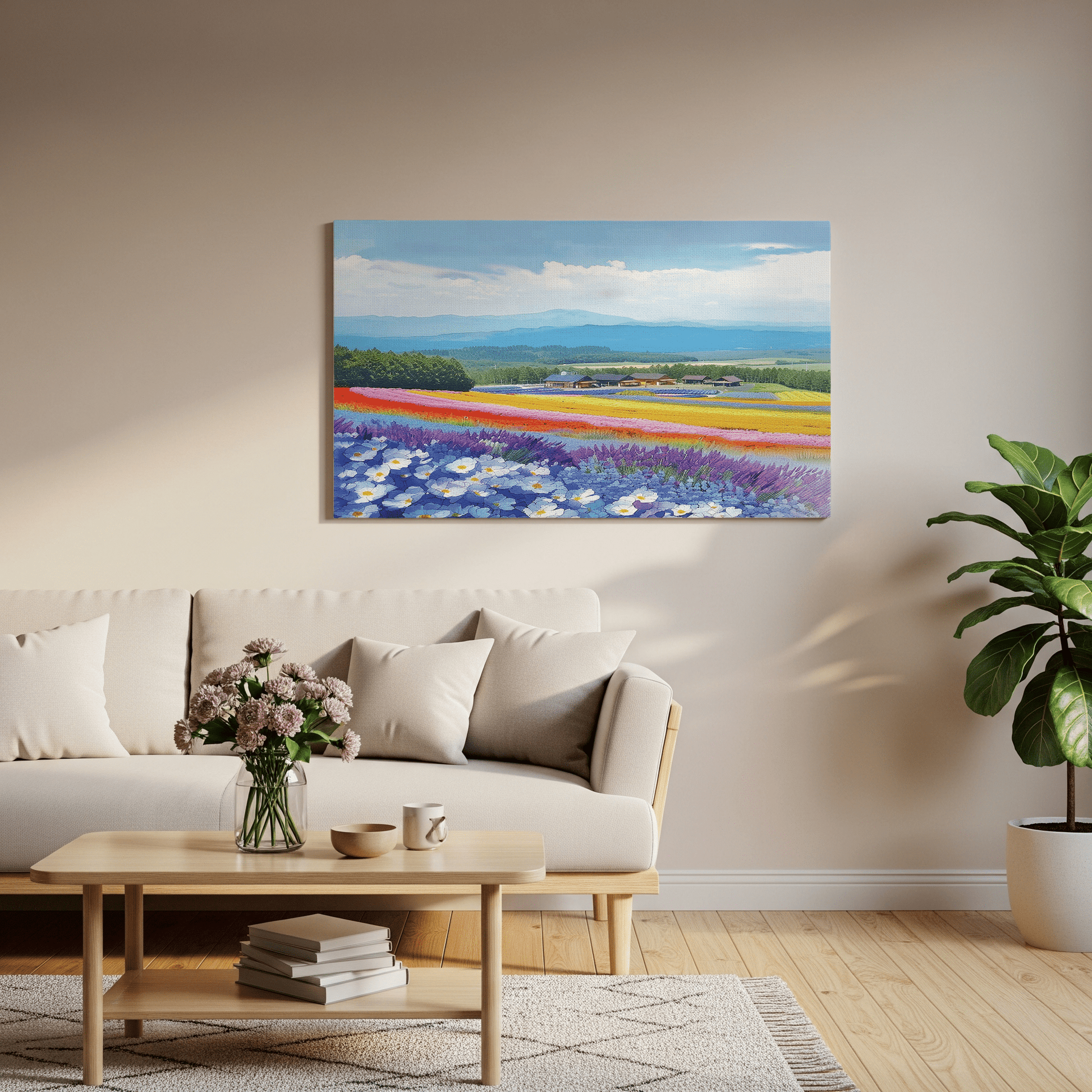 Farm Tomita Canvas Art — Furano, Hokkaido Healing Voyage