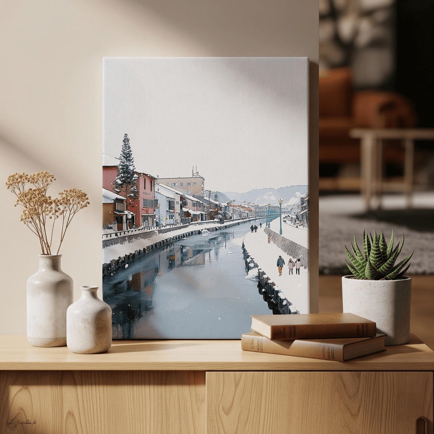 Otaru Canal Canvas Art — Hokkaido Healing Voyage