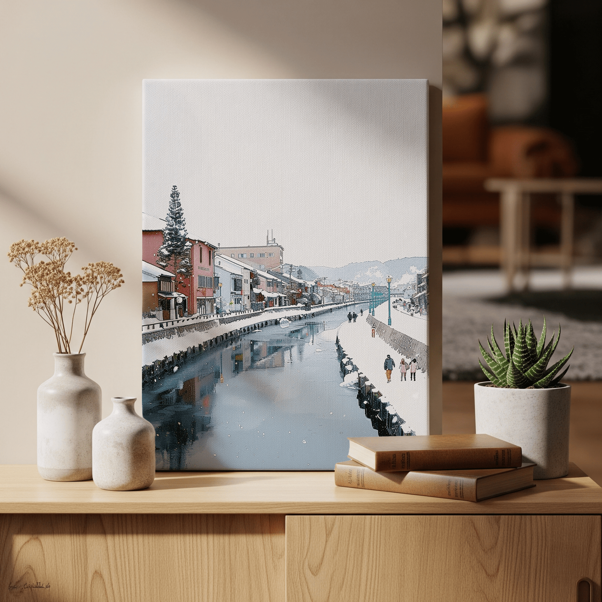 Otaru Canal Canvas Art — Hokkaido Healing Voyage