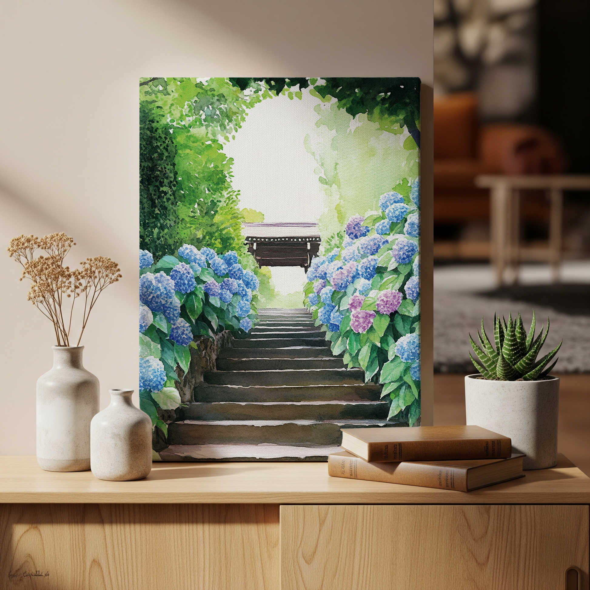 Meigetsu-in Canvas Art — Kamakura Healing Voyage