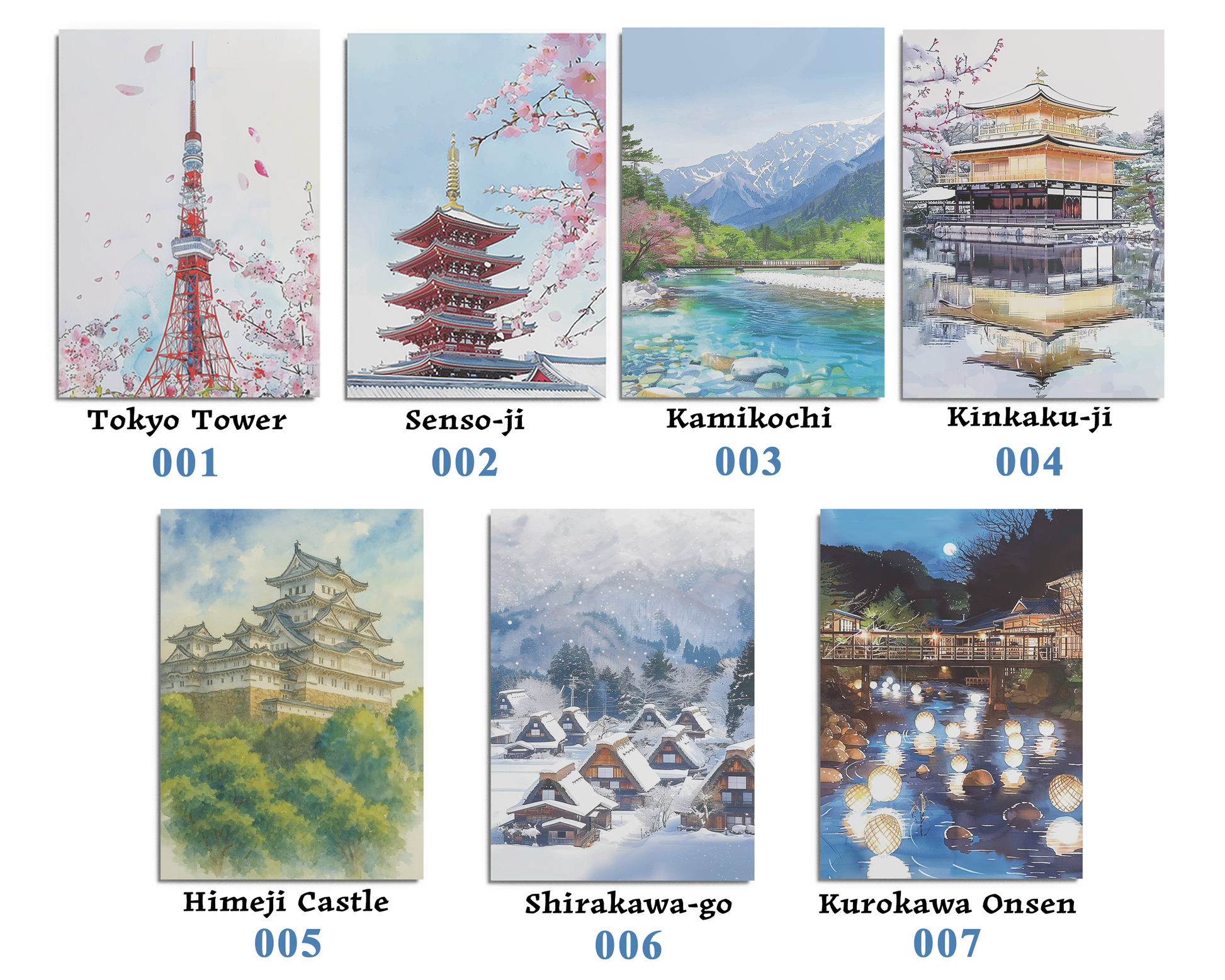 Japan Scenic Postcard — Full Set 21 Designs Healing Voyage