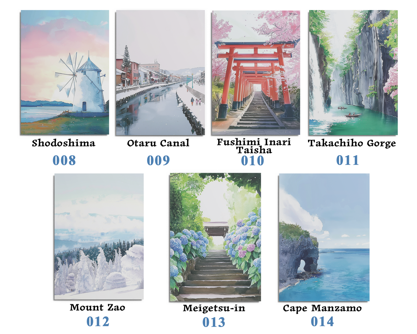 Japan Scenic Postcard — Full Set 21 Designs Healing Voyage