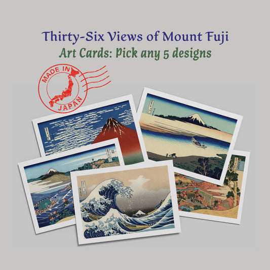 Thirty-six Views of Mount Fuji by Hokusai — Art Cards: Set of 5 Healing Voyage