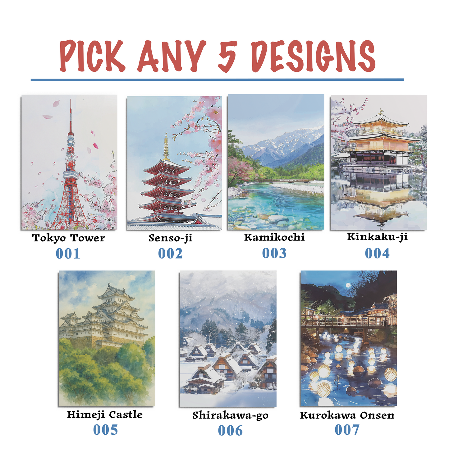 Japan Scenic Postcard — Set of 5 Healing Voyage